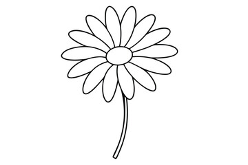 Daisy line art vector illustration