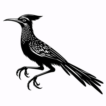 recommend clip art: black roadrunner silhouette vector on white background 