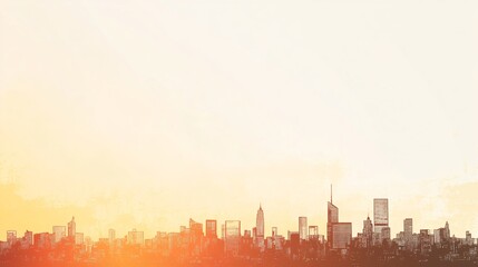 Fototapeta premium City skyline silhouette at sunset. Urban landscape concept. Design for travel posters and cityscape backgrounds