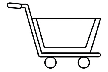 Shopping Cart line art vector illustration