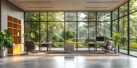 Fototapeta premium Modern Office Space with Open Layout
