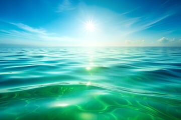 Obraz premium Jasnoniebieska woda z białym tłem i gradientem jasnozielonego koloru, czysta i czysta koncepcja natury, świeże tło