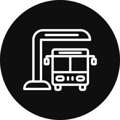 Fototapeta premium Bus Station Vector Icon Design