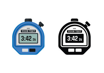 Stopwatches Clip Art Vector Illustrations Set, Timekeeping A Study in Form and Function, Measuring Time, Chronometer Styles Through Time Isolated Outline Icon Set.