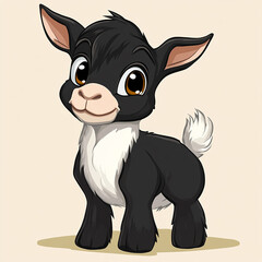 a cute goat cartoon for bakraeid card and eid poster for Muslim festival generated by AI