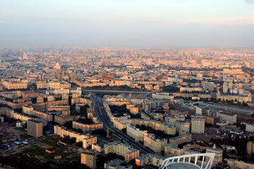 Obraz premium op view of Moscow in the summer evening.
