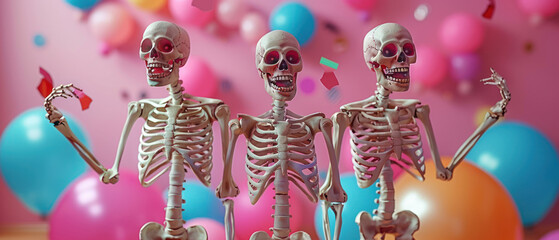 Funky Halloween bash with dancing skeletons