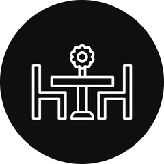 Dining Table Vector Icon Design