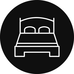 Double Bed Vector Icon Design