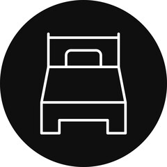 Single Bed Vector Icon Design