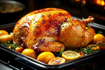 Grilled roasted whole Chicken