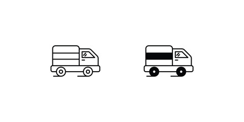 Naklejka premium truck set icon with white background vector stock illustration