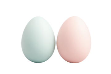 Two pastel eggs, one blue and one pink, perfect for spring, Easter, or festive decorations