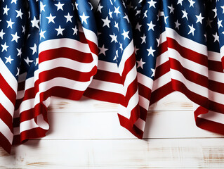 Gorgious Top view of cupcakes with copy space and american flags