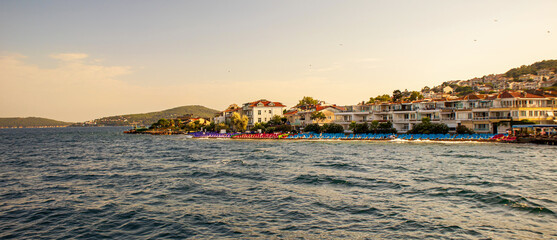 sunset on the kinaliada island beach istanbul