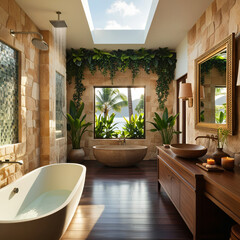 Fototapeta premium A serene and luxurious bathroom