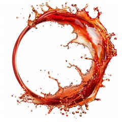 Obraz premium Dynamic splash of red liquid creating a circular motion, ideal for backgrounds, advertisements, and creative design projects.