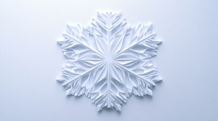 A snowflake made of paper on a white background, AI