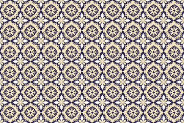 Oreintal Flora Damask Seamless pattern  embroidery, Indian style.  art ornament print.Design for carpet, cover,wallpaper, wrapping, fabric, clothing 