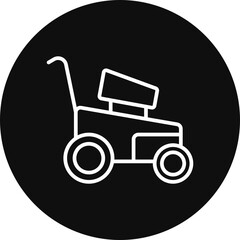 Lawn Mower Vector Icon Design