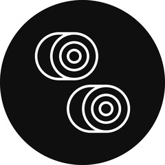 Hay Bale Vector Icon Design