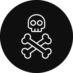 Skull And Bones Vector Icon Design