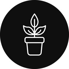 Plant Pot Vector Icon Design