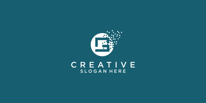 Creative rectangle logo design with modern concept . premium vector
