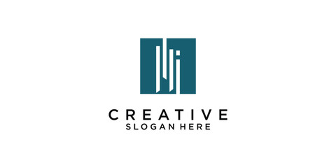 Creative rectangle logo design with modern concept . premium vector