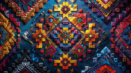 Colorful Hispanic heritage pattern background 8k realistic