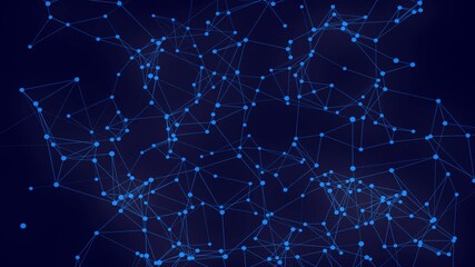 4k abstract plexus mesh geometric technology with lines and dots animated background.