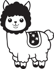 A cute Alpaca silhouette vector Illustration 