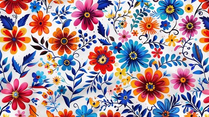 Colorful Hispanic heritage pattern on white banner background