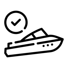 speed boat line icon