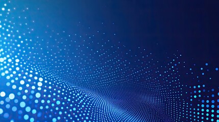 Blue background with a gradient and subtle halftone dots, adding a retro vibe
