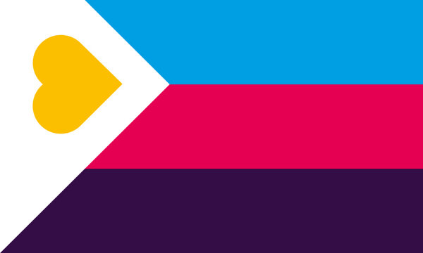 Polyamory heart pride flag, The flag created for popularizing and support the LGBT,  the capability or desire to be in a relationship with more than one individual at once