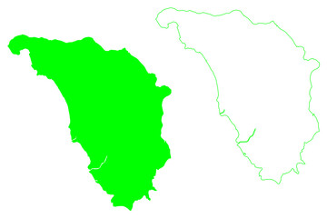 Fototapeta premium Mindoro island (Southeast Asia, Republic of the Philippines) map vector illustration, scribble sketch Mindoro map