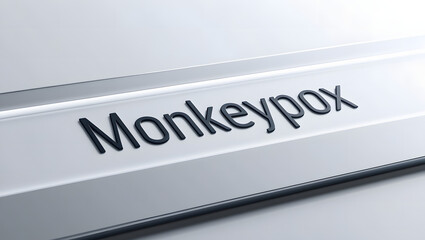 (Search bar) Digital close-up of a search bar for "monkeypox." The search icon is shown.