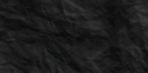 Vector Dark black crumpled old paper background. black cracked texture. Torn crumpled black paper background. Abstract black fabric cloth wave or wavy folds texture material. craft wrinkly paper .