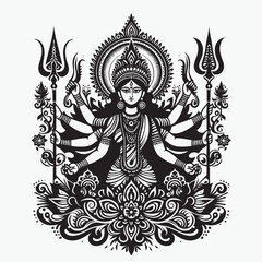 Indian god vector silhouette