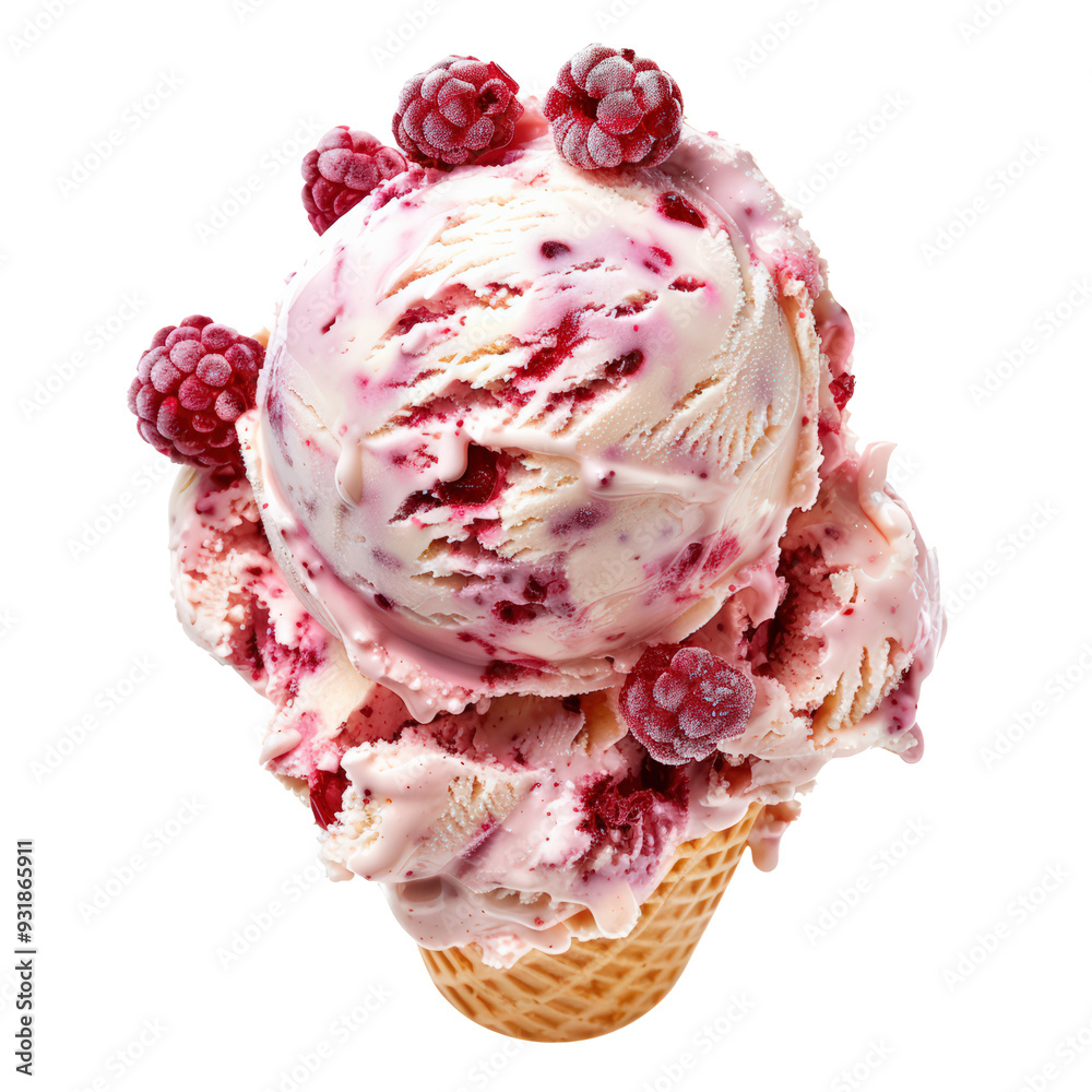 Wall mural ice cream isolated on transparent background. ai generated.