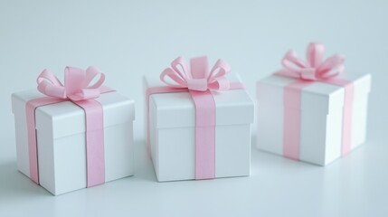 Obraz premium Gift Boxes with Pink Ribbons and Bows