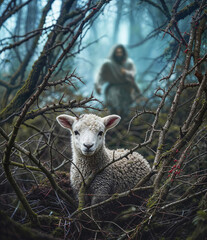 Jesus runs to lamb in thorns