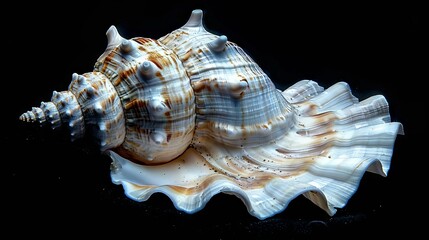 seashell on a black background