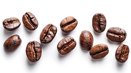 Obraz premium coffee beans on a white background