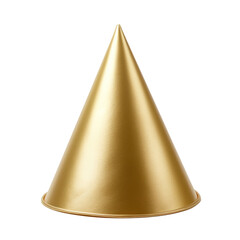 golden party christmas hat isolated on transparent background cutout