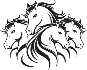Horse head silhouette vector artwork