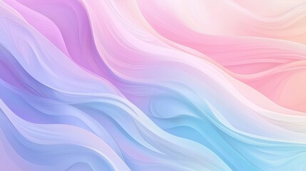 Obraz premium A soft and calming abstract background with flowing waves in pastel colors, evoking sense of tranquility and serenity. 