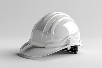 Fototapeta premium Sleek White Hard Hat on a Minimalist Background