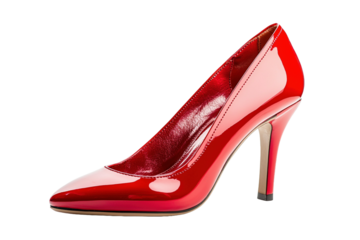 Ein roter High Heel, transparenter Hintergrund 